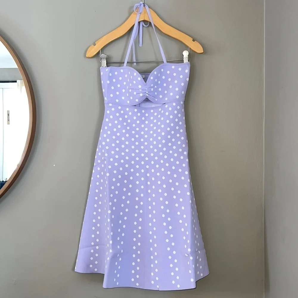 Revolve Ronny Kobo Purple Polka Dot Shila Dress Size XS - Picture 2 of 13